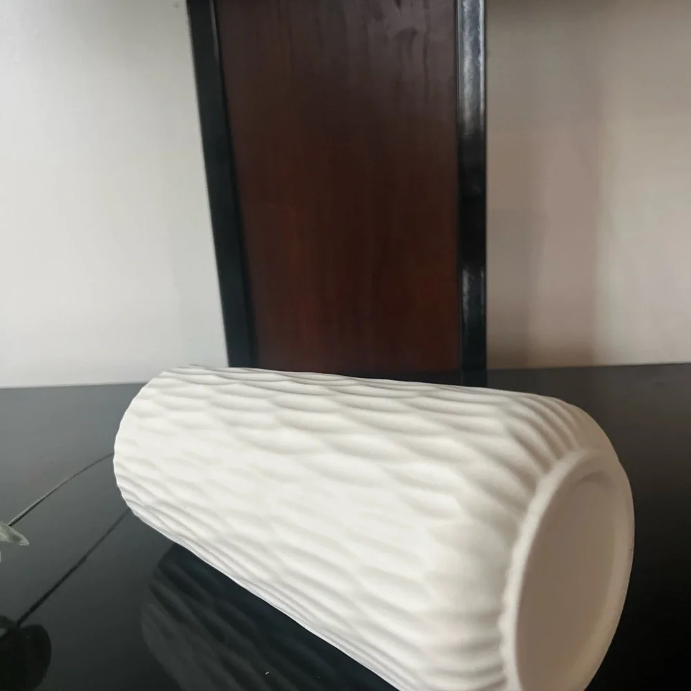 White Textured Ceramic Vase new in box